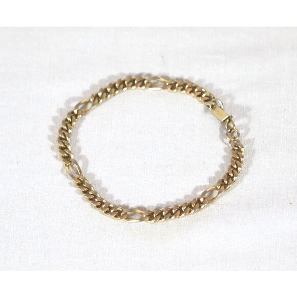 Monet Gold Tone Chain Bracelet Chunky Figaro Links - Picture 4 of 6